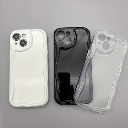 3D Wave Cute Casual Shockproof Phone Case For iPhone 17 16 Pro Max 15 14 13 12 11 XS X XR 7 8 Plus Camera Lens Protection Cover