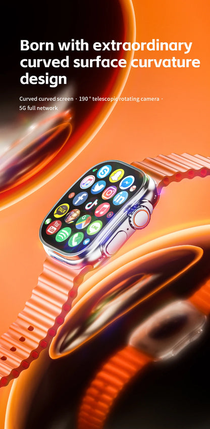 JC02 Pro Smart Watch 2.2 inch Amoled 4G/5G WIFI GPS Curved Screen 480*520 Display App Download Android 10 Sim Card Smartwatch