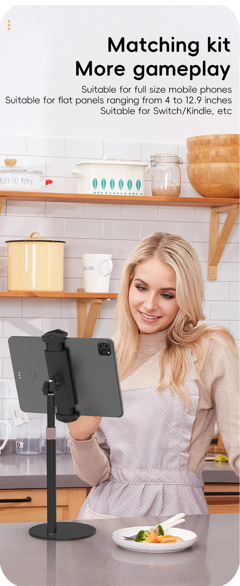Kimdoole VESA Monitor Desk Mount Single Monitor Stands Freestanding Fits 13'' to 18'' Computer Screen with Height Adjustable