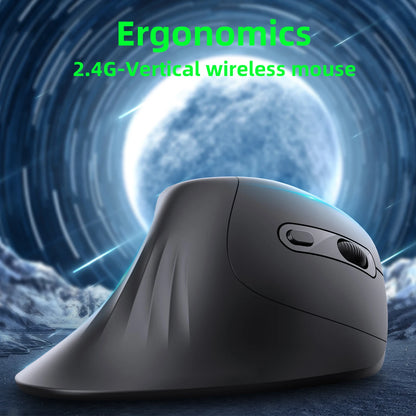Ergonomic 2.4G USB Wireless Vertical Mouse Battery Silent Wrist Healthy Mice Mause for Laptop Computer Office Work Gamin