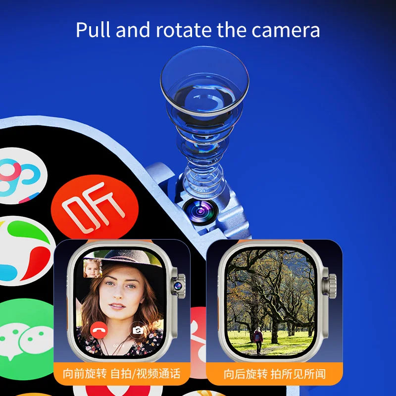 JC02 Pro Smart Watch 2.2 inch Amoled 4G/5G WIFI GPS Curved Screen 480*520 Display App Download Android 10 Sim Card Smartwatch