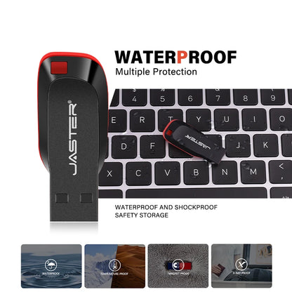 JASTER Plastic USB Flash Drive 128GB Key Chain Memory Stick 64GB Mini Pen Drive 32GB Black Creative Business Gift 16GB 8GB 4GB