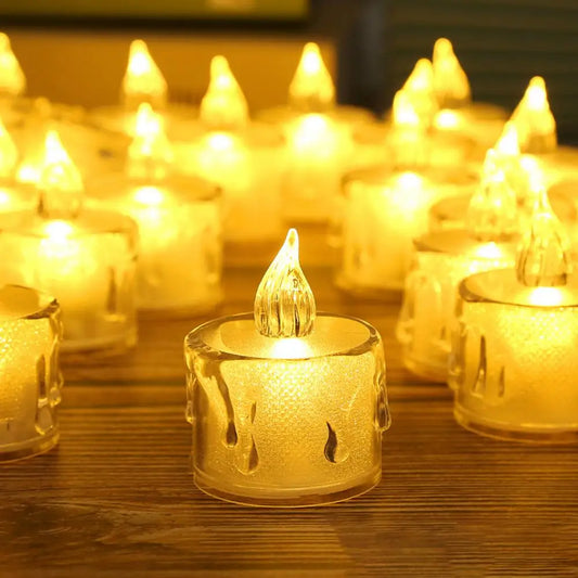 6Pcs/Set Electronic Candles  Attractive Vivid LED Candle Lamp Ornament  Beautiful Small Tea Wax Light