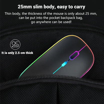 Wireless Mouse Rechargeable Dual Modes Bluetooth-combatible 2.4G USB Computer Mice For Laptop iPad Tablet Notebook Gaming Mouse