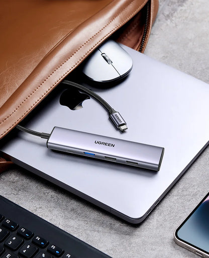 UGREEN 5-in-1 USB C HUB 4K HDMI USB3.0 HUB PD100W Multiport Adapter for Laptop MacBook Pro/Air iPad Pro iPhone15/16 Samsung Dell
